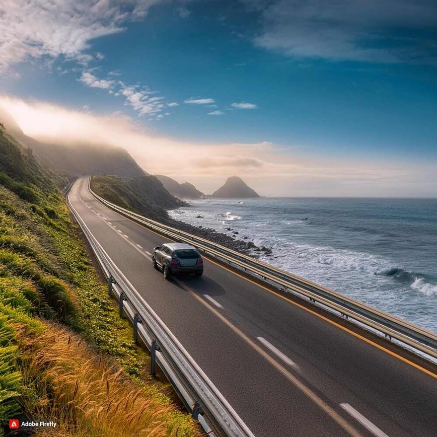 Firefly-Generate-an-image-of-a-car-driving-on-a-highway-along-the-ocean.-46830-1