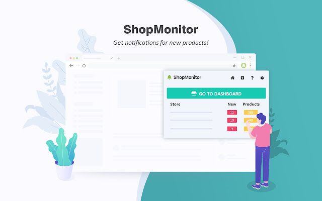 A screenshot of ShopMonitor, a Shopify Chrome Extension.